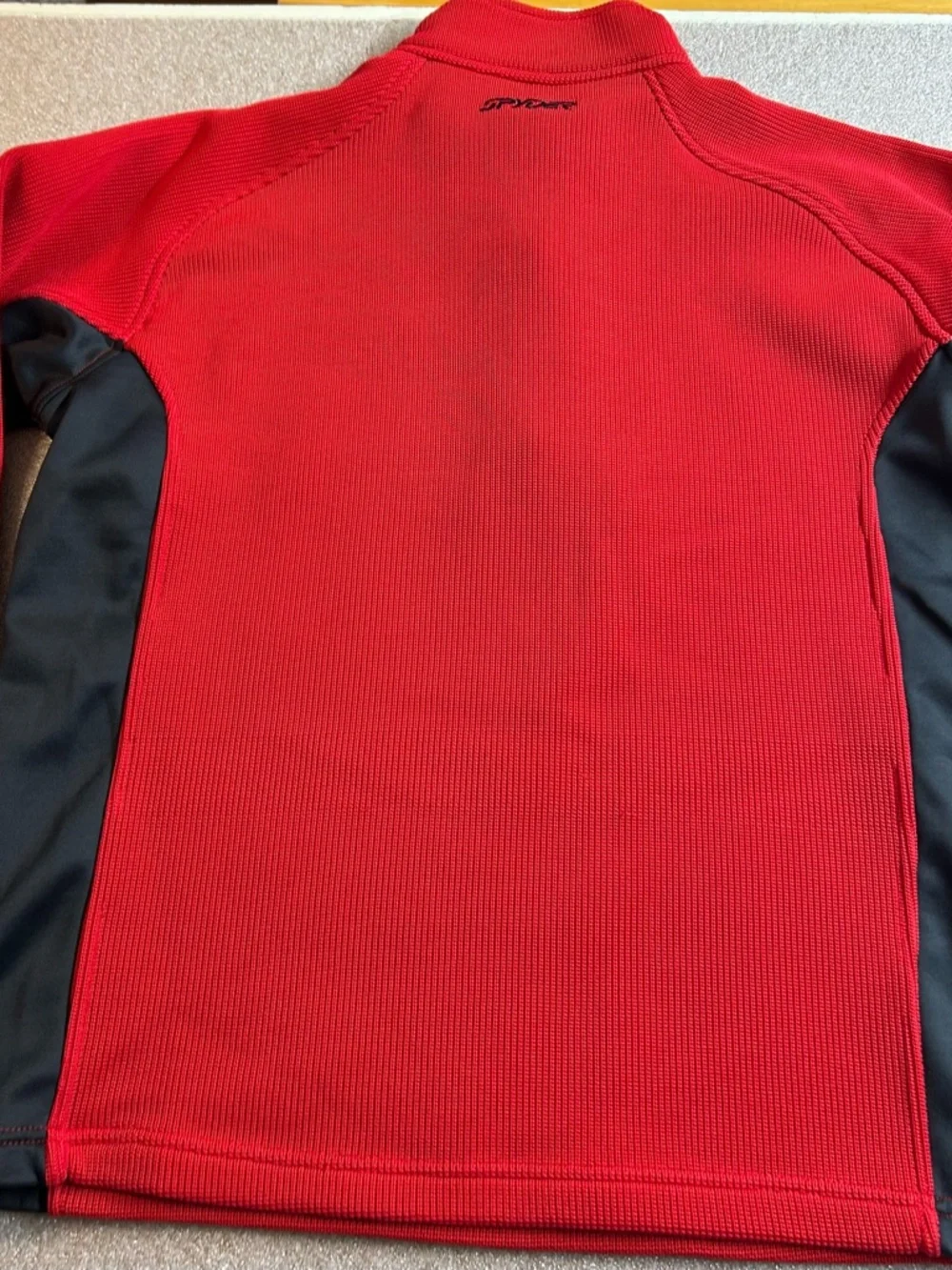 Spyder Red and Black Quarter-Zip Performance‎ Sweater